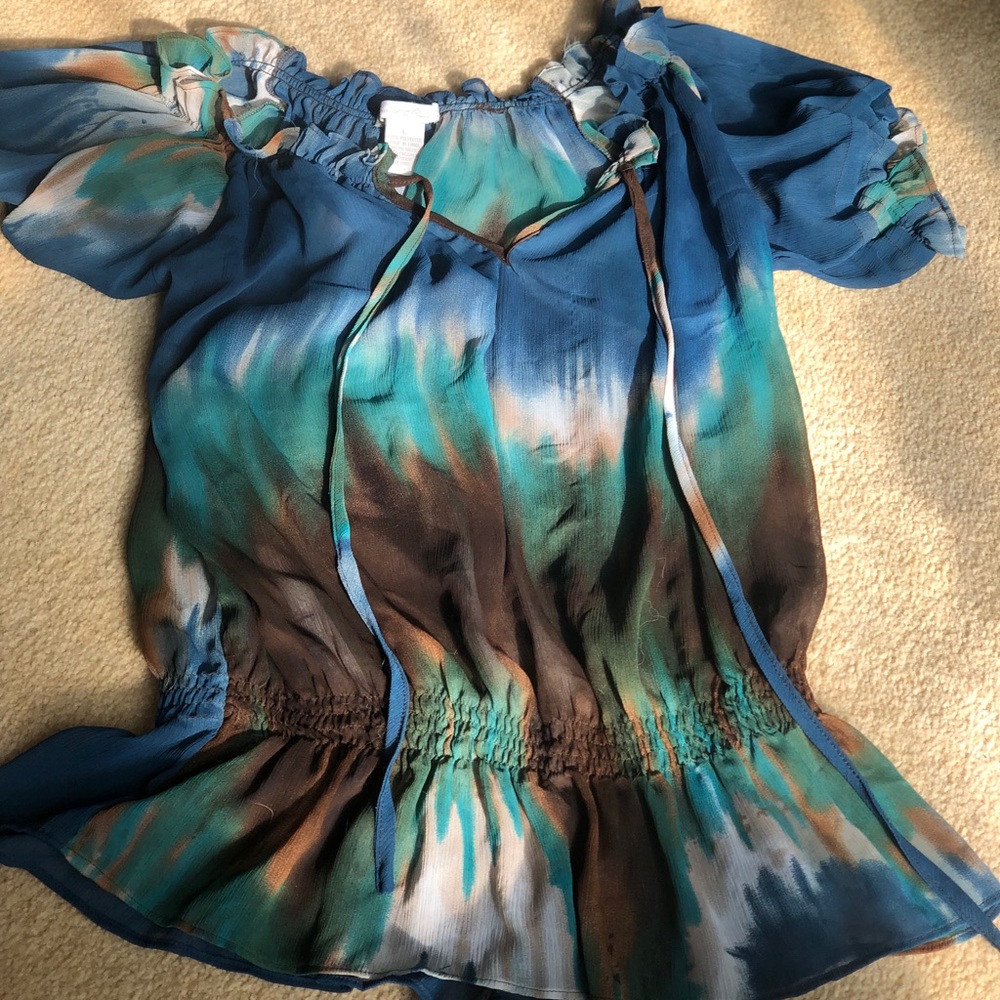 Charlotte Russe green/blue sheer top